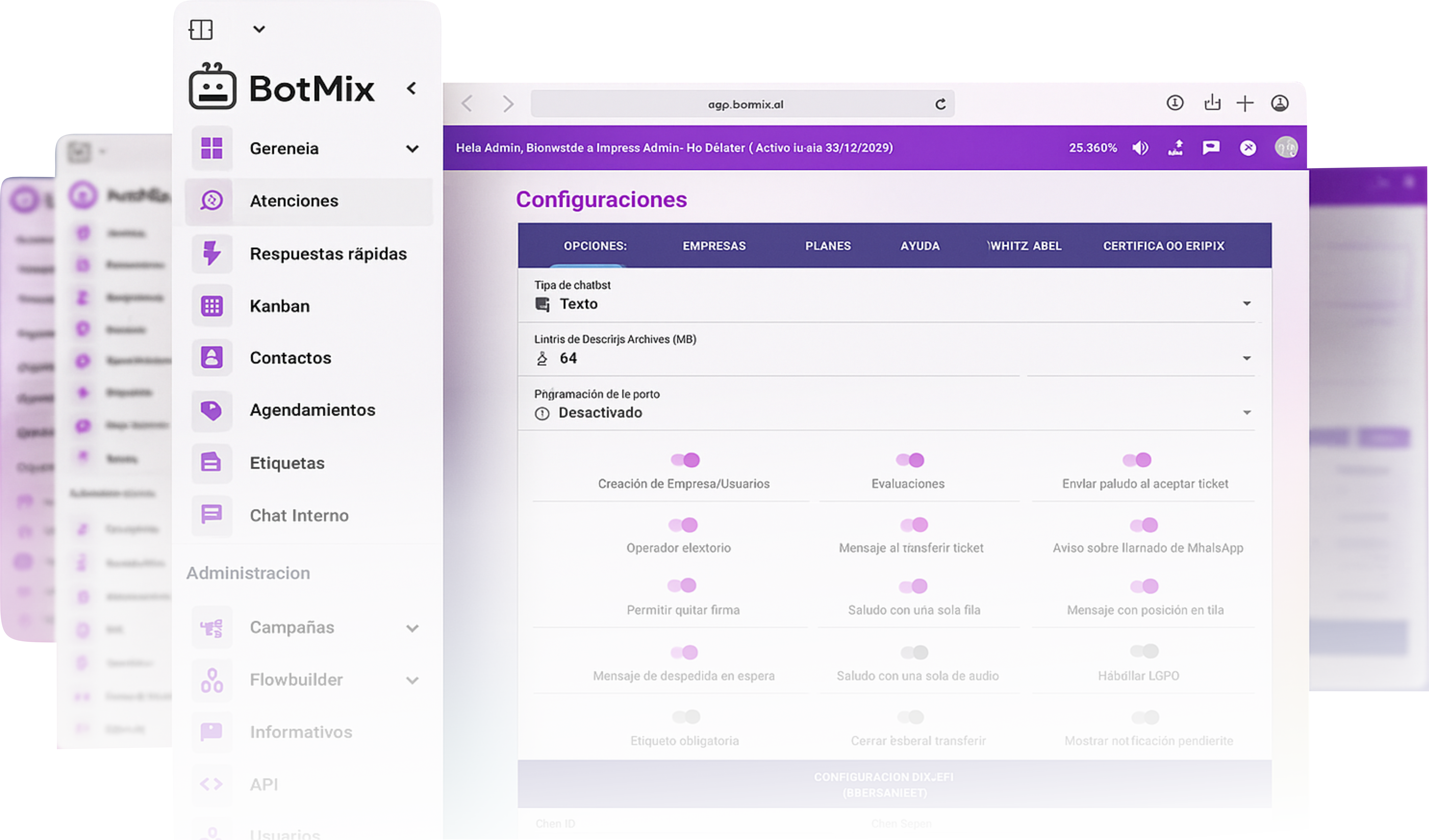 Interfaz de BotMix - Panel de Control